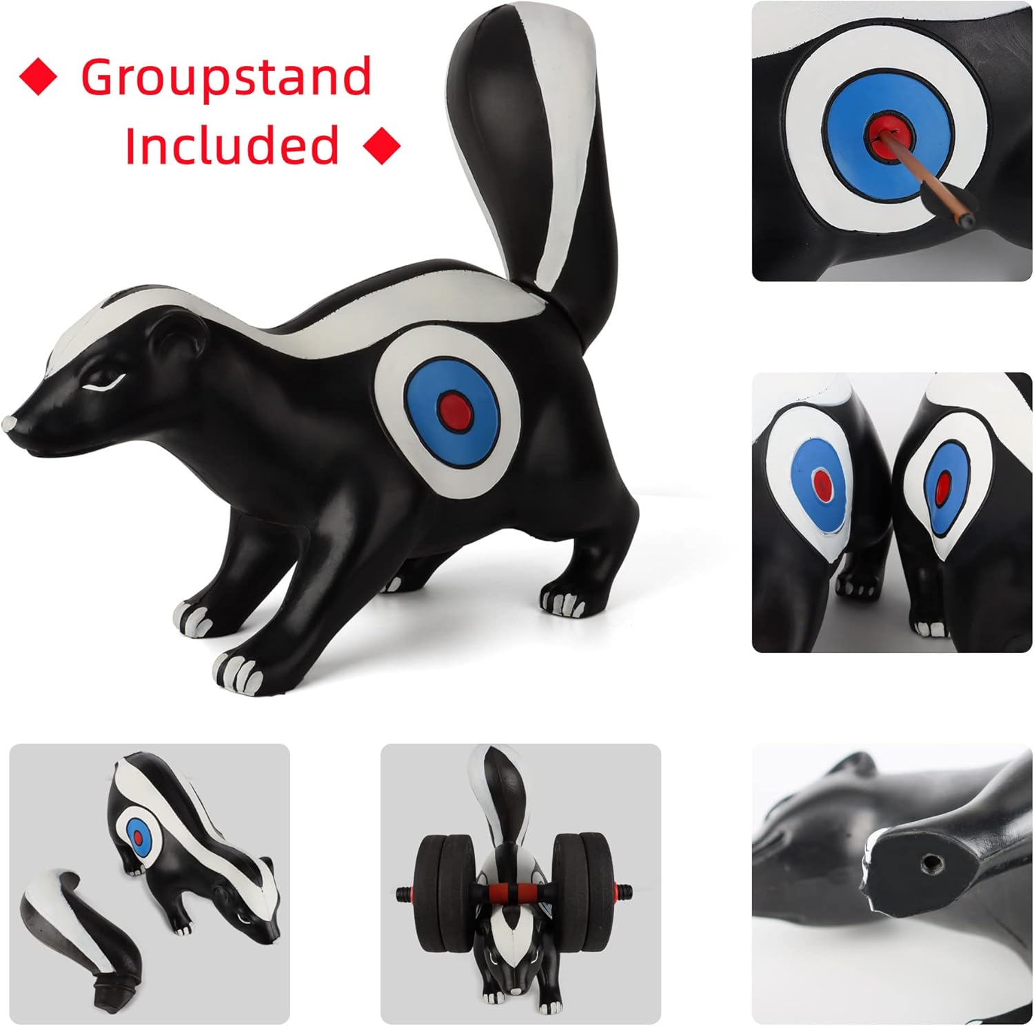 Archery Targets 3D Skunk Two-Side Cores Shooter Animal for Indoor Outdoor Targeting Practice