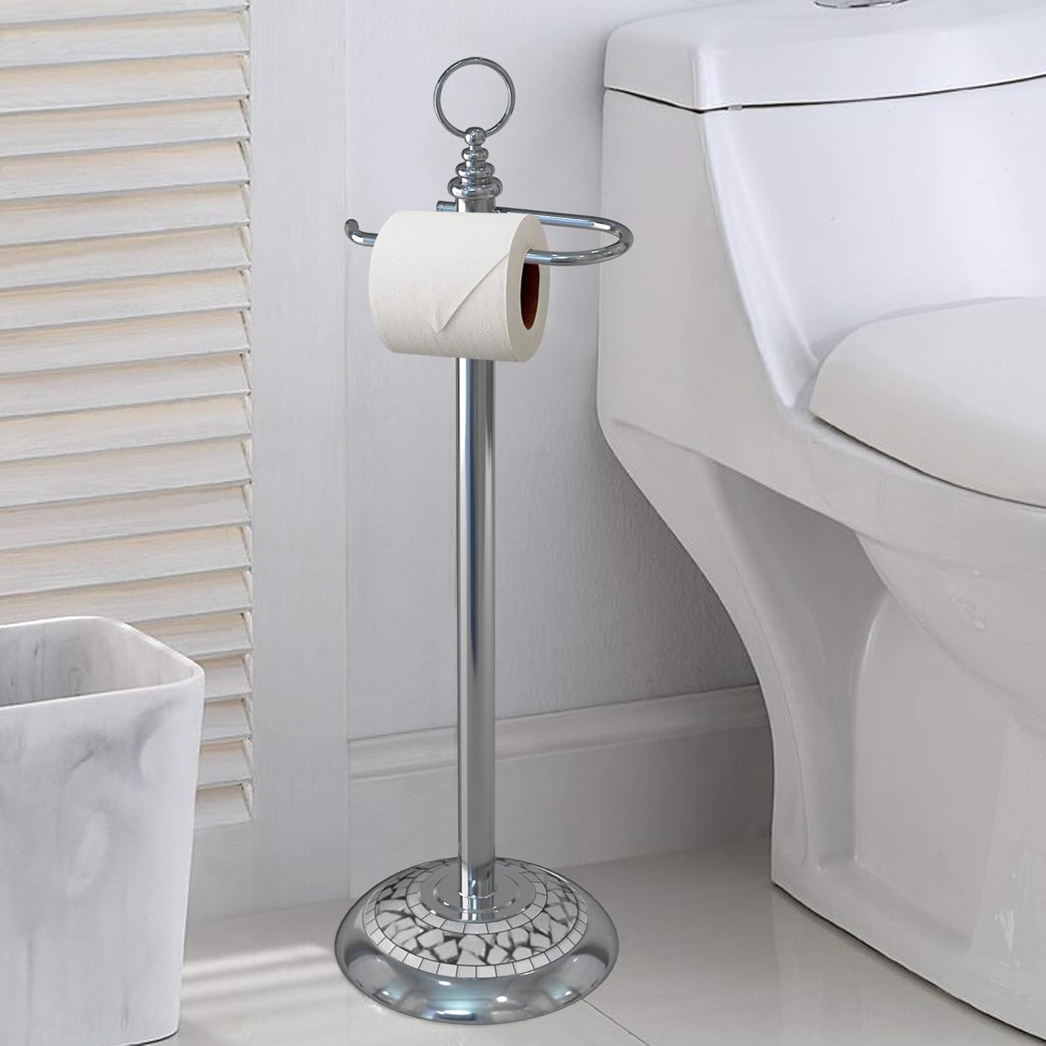 nu Steel Tissue Roll Stand - Chrome and Ice Mosaic, TGC13IMH