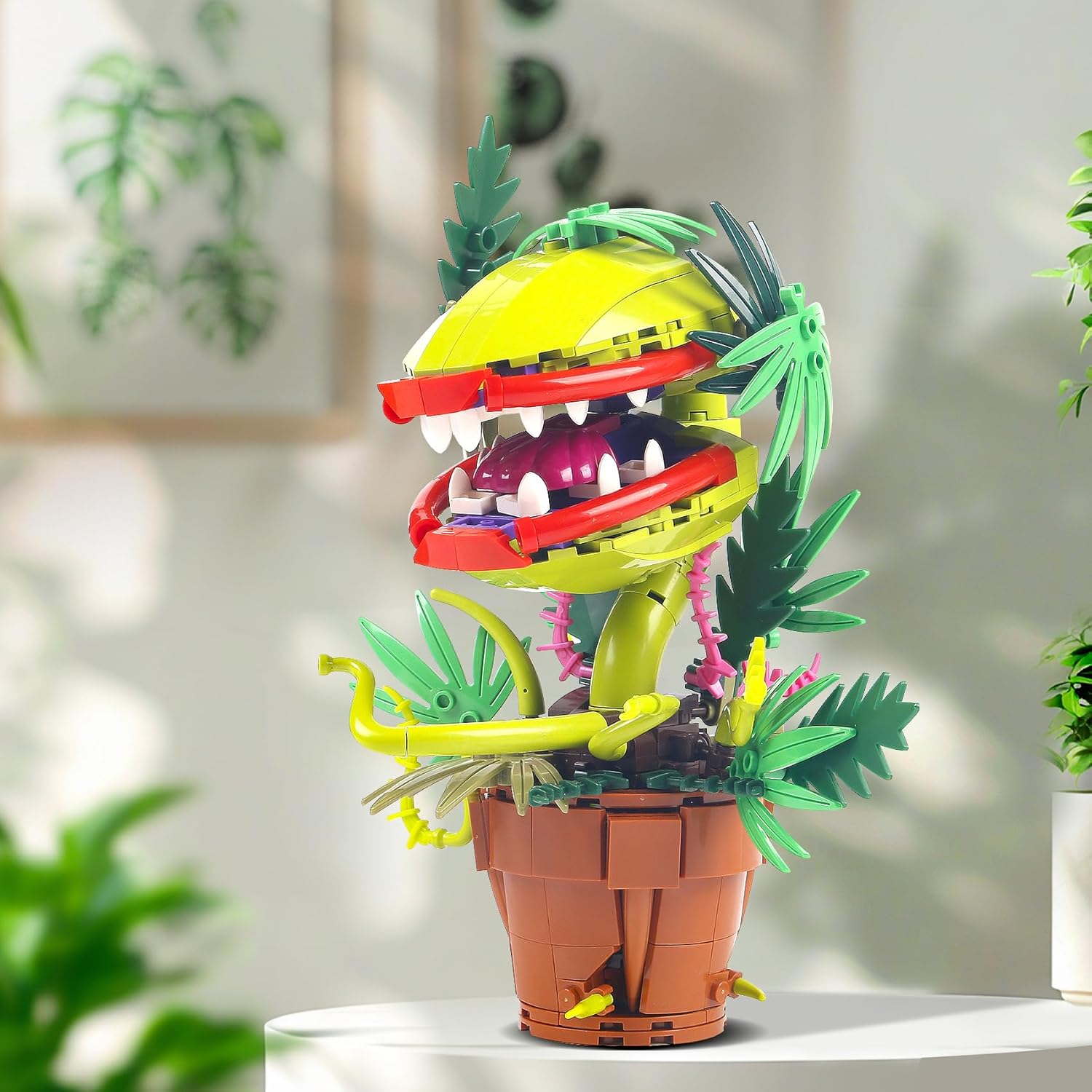 322PCS Horrous Audrey The 2 Piranha Plant Cannibal Flower Building Toys Model Compatible with Lego Size,Unique Cannibal Flowers Monster Christmas DIY Decor,A Great Decorative Toy for 6+