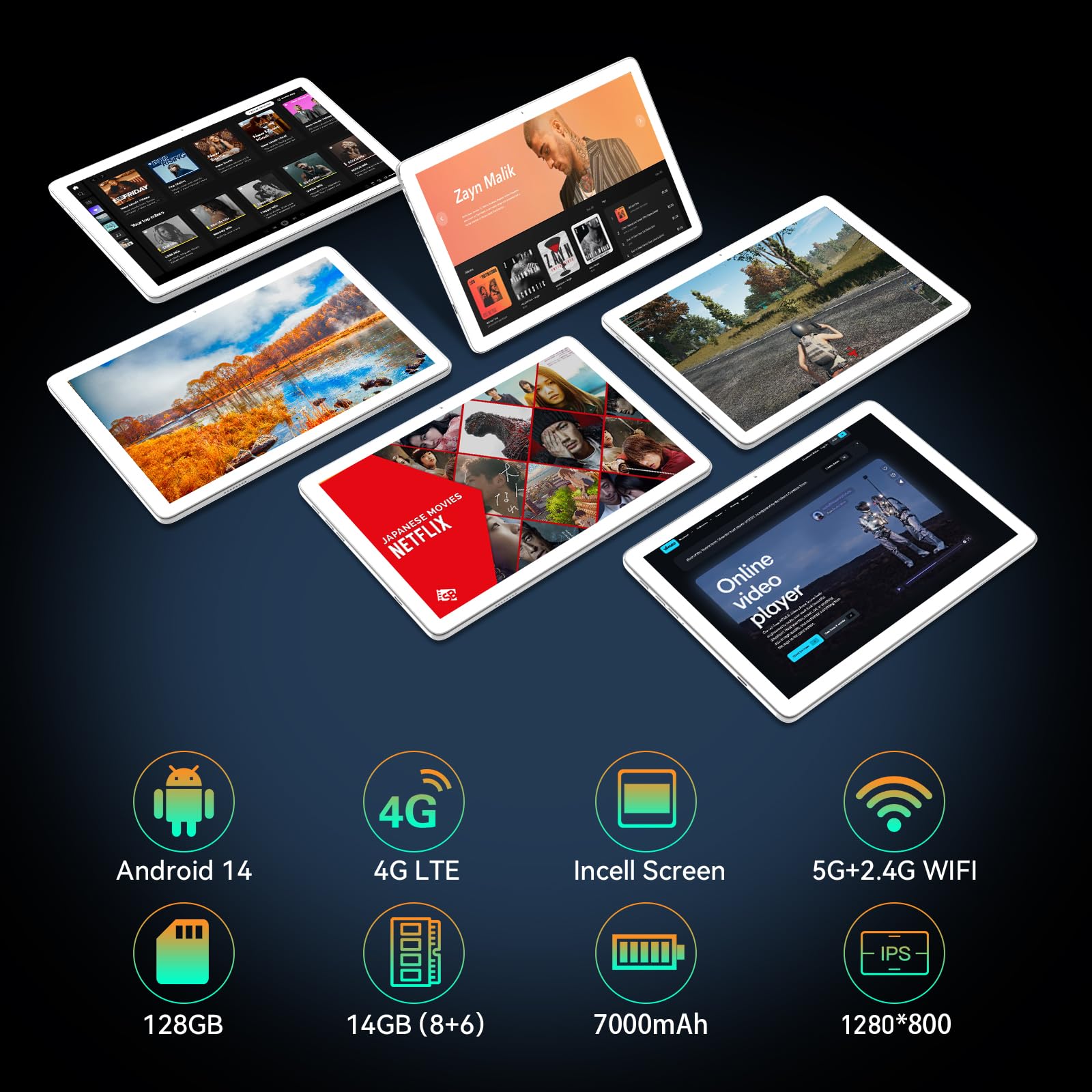 新品10インチ Android 14 14GB+128GB 付属品多数 Amazon.com : Android 14 10 Inch Tablet with 14GB RAM, 128GB ROM