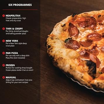 Unold Don Alfredo 450°C Pizza Oven 68805 - Indoor Electric Neapolitan Pizza Maker for Kitchen - With Pizza Peel - Up to 12