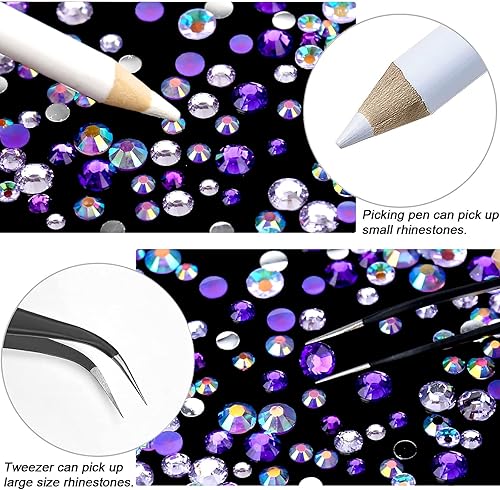 Miniatura 10 de 15000 unidades de diamantes de imitación de resina de la serie negra de 0.18 a 0.18 pulgadas, redondos sin termofijar, gelatina y parte inferior