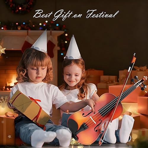 Miniatura 6 de 1/2 violín para niños de 7 a 9 años, violín de tamaño 1/2 para principiantes, estudiantes, violines acústicos de tamaño medio con estuche, arco