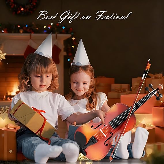 1/4 Violin for Kids Age 5-7, Violin 1/4 Size for Beginner, Student, Acoustic Violins with Case, Bow, Bridge, and Rosin (Natural)