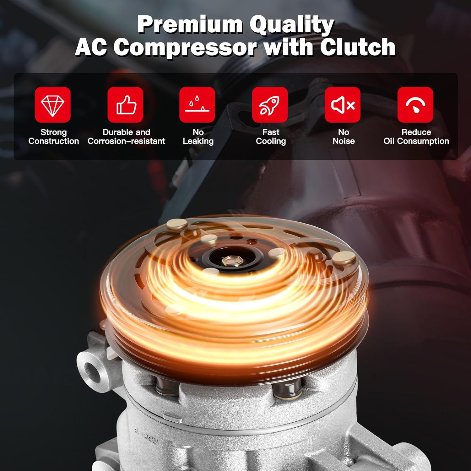 cciyu Air Conditioning Compressor for Pontiac Torrent for Chevrolet Equinox 3.4L 2006-2009 Replaces AC Compressor for Car