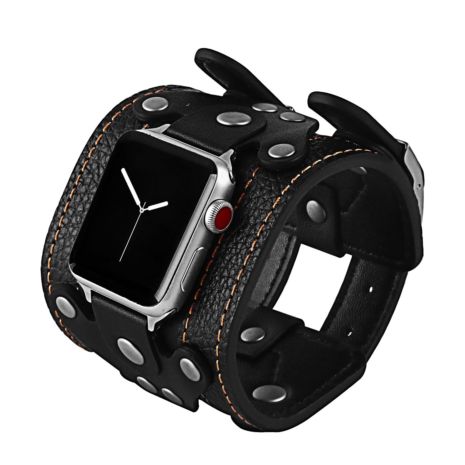 VIQIVLeather Bands Compatible with Apple Watch 38/40/41/42/44/45/49mm Series 9 8 7 6 5 4 SE Ultra Band Women Men, Vintage Genuine Leather Wristband Straps for iWatch Bands Ultra 3 2 1