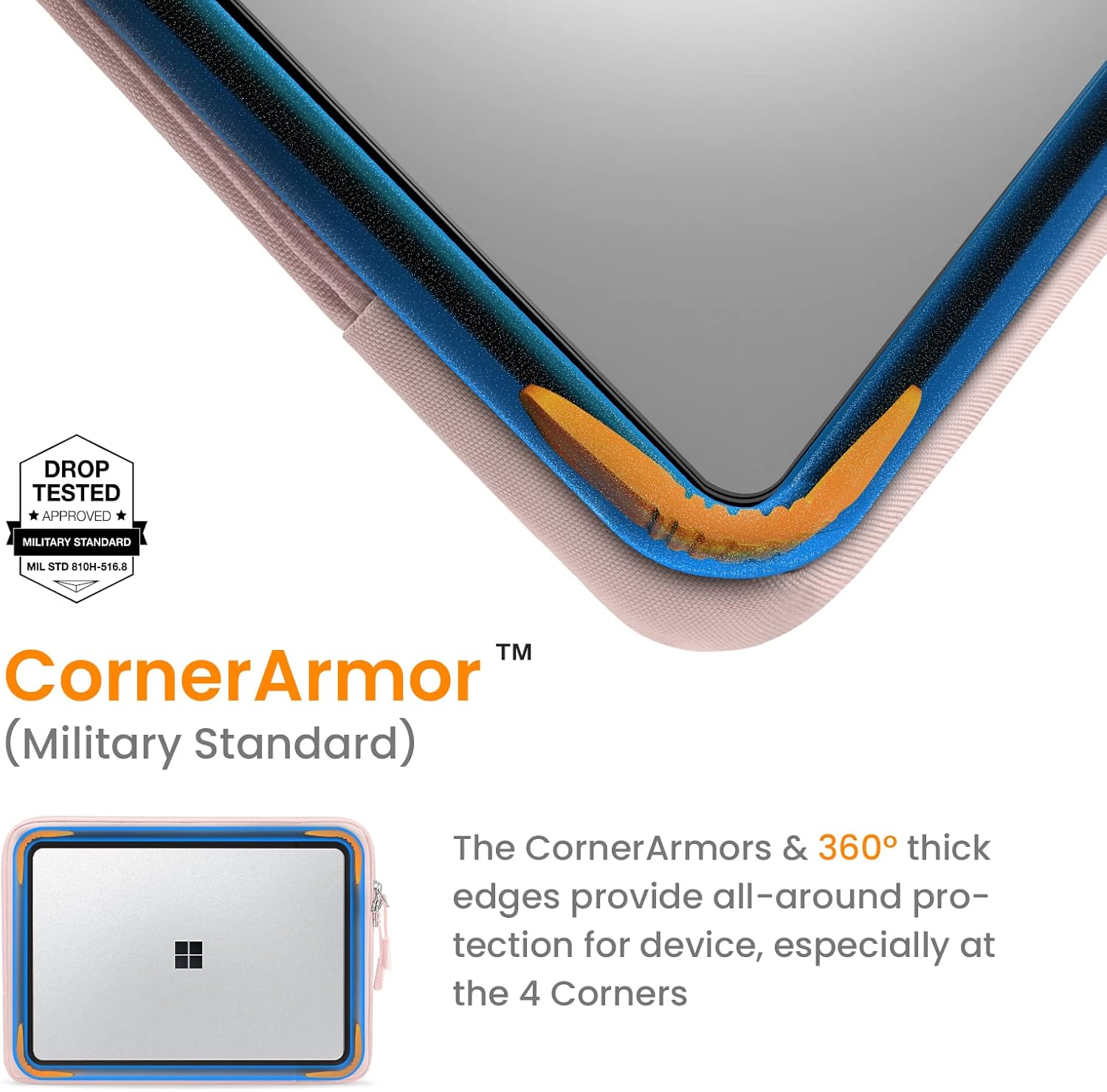 Free Shipping 🛒 tomtoc 360° Protective Laptop Sleeve for 13.5-14.4 Inch Surface Laptop Studio 2021/4/3/2/1, Surface Book 3/2/1, Water-Resistant Case for 14 Inch MacBook Pro 2021, Acer Swift 3, Jumper EZbook X3