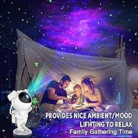 Vista 37 de Proyector de estrellas de astronauta, luz de galaxia, proyector de 360° Space Man Buddy Proyector de cielo LED luz nocturna espacial luz espacial