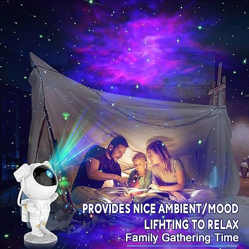 Miniatura 7 de Proyector de estrellas de astronauta, luz de galaxia, proyector de 360 Space Buddy Proyector de cielo LED Luz nocturna Proyector de espacio