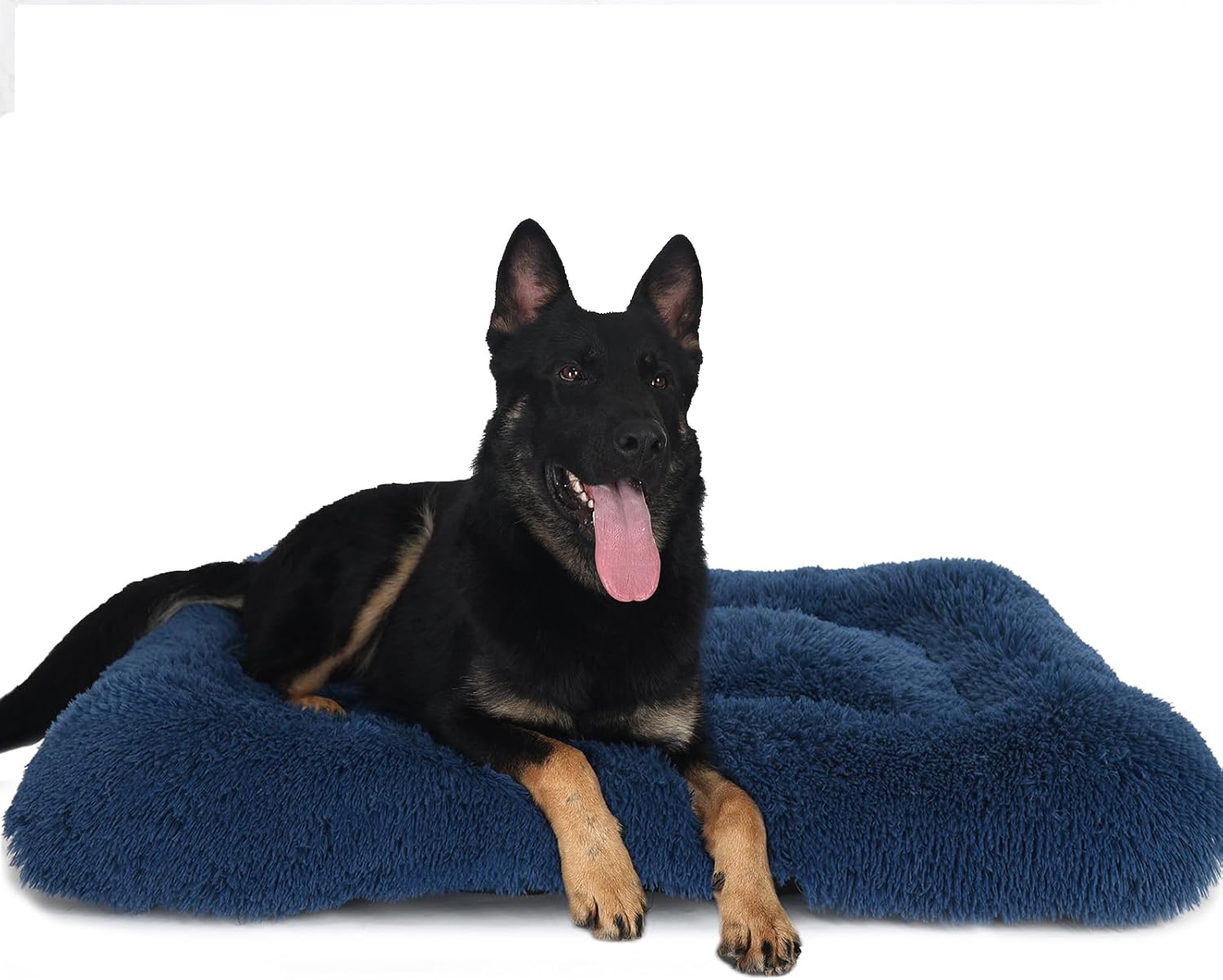 Dog Crate Bed 42 x 28 Washable Dog Beds Large Sized Dog,42 Inch Dog Crate Pad Fluffy Soft Comfy Pet Bed for 80lb Dog,Dog Crate Mat 42 Inch Orthopedic with Anti-Slip Bottom Calming Sleep(Navy Blue) 42" x 28" x 3.5" Navy Blue