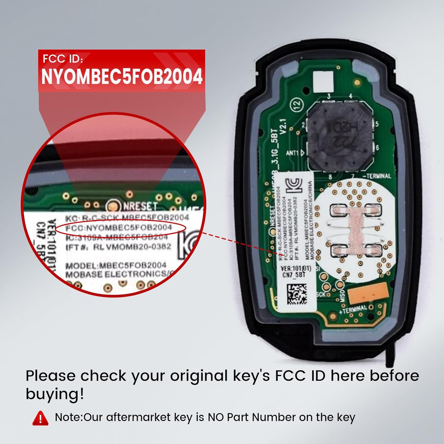 Beefunny Keyless Entry Smart Remote Key Fob for Hyundai Elantra 2021 2022 2023 with 6A Chip FCC ID: NYOMBEC5FOB2004 P/N: 95440-AA000 Car Key fob Replacement (1)