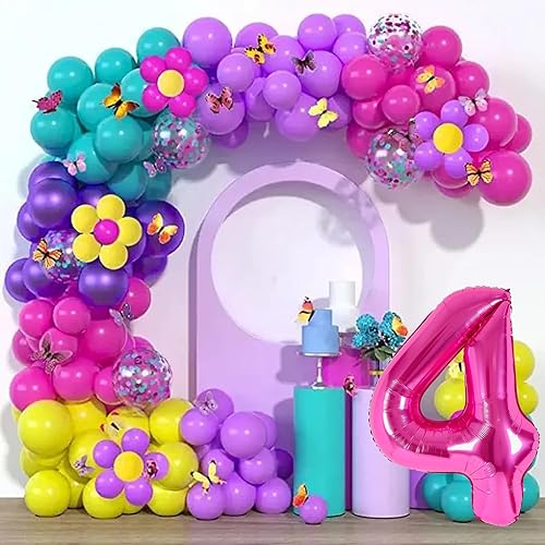 Miniatura 3 de Globo gigante de 40 pulgadas, color rosa claro, número 4, globos de aluminio de Mylar con helio para fiestas de cumpleaños, decoraciones de 4