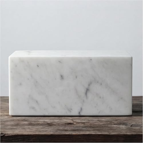 Aspen Studio AspenStudio Carrara Marble Real Urn Genuine Marble Urn for Human Adult Cremation Ashes Decorative urn