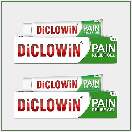 Diclowin Pain Relief Gel | Quick Pain Relief formula For Back Pain, Cervical Pain, Shoulder Pain, Ankle, Calf & Joint Pain (Pack of 2)