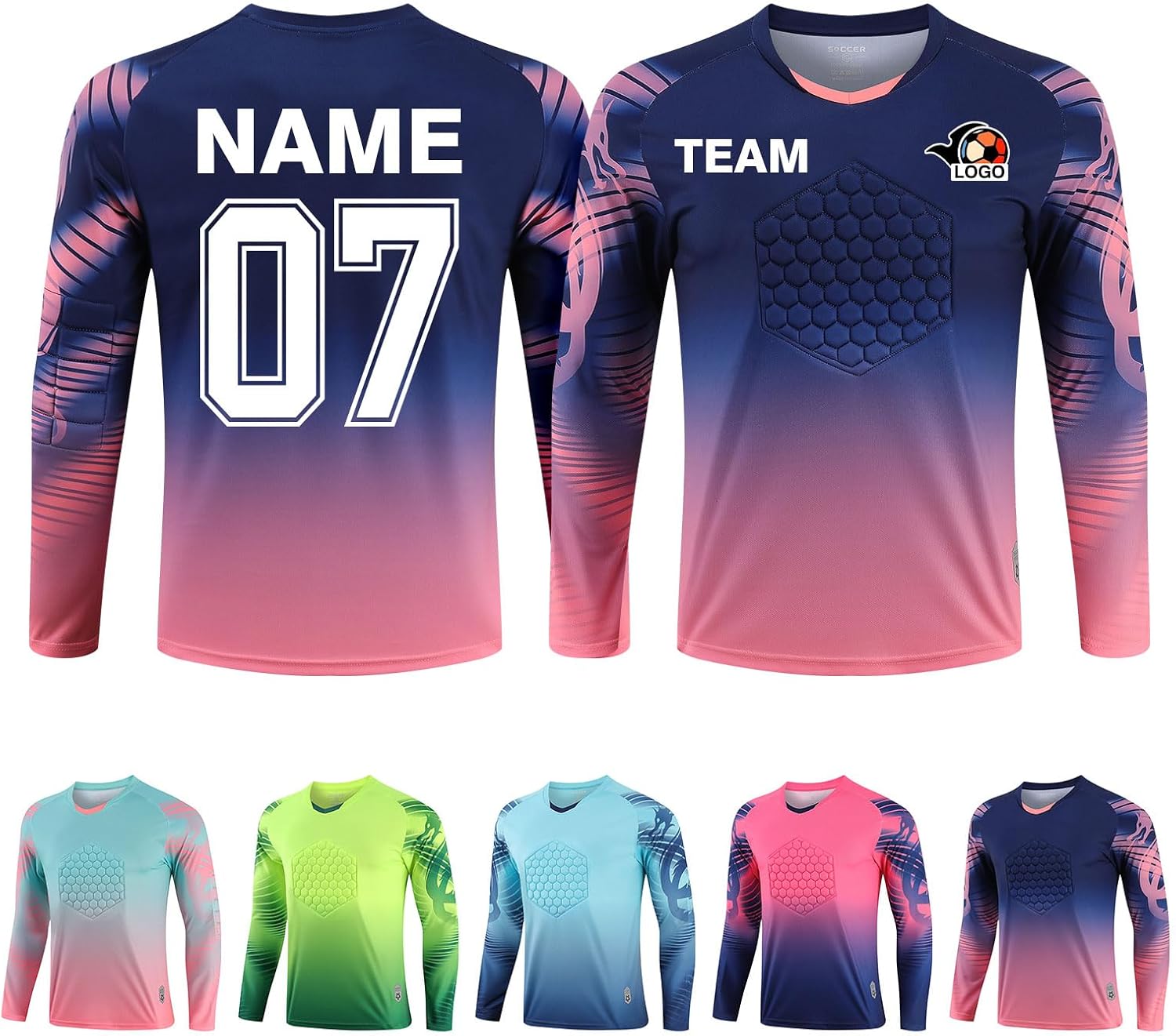 LAIFU Custom Goalie Jersey, Personalized Name,Team Name,Number Logo Goalie Jersey