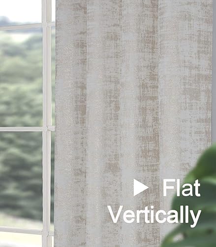 Miniatura 4 de always4u Cortinas de terciopelo suave de 95 pulgadas de largo, cortinas de lujo para dormitorio, cortinas de ventana con estampado dorado para sala