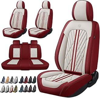 Universal Fit Waterproof Breathable Nappa Leather Automotive Vehicle Car Seat Covers Set Cushion Protector for Sedan SUV