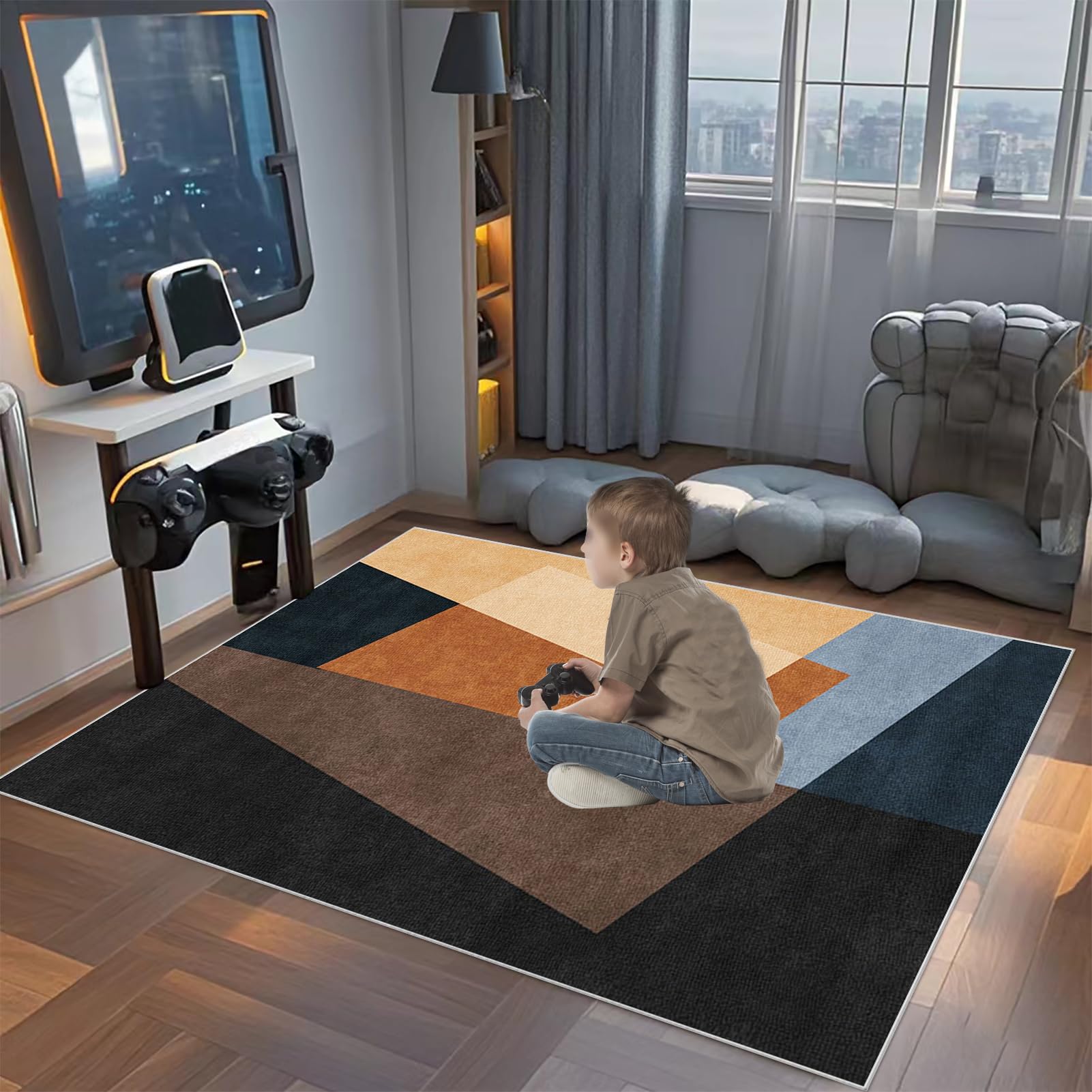 Tapis de Chaise de Bureau Tapis de Protection de Sol Gaming Tapis Gaming Sol Tapis de Protection de Sol pour Sols Durs Tapis sous Chaise Bureau pour Stratifié Parquet Carrelage 160 x 200 cm