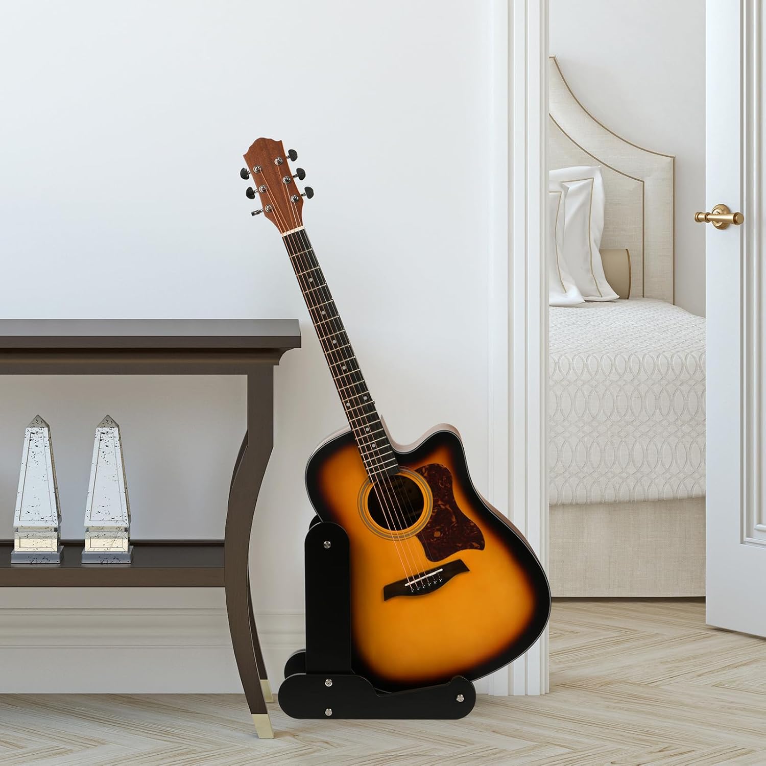 Guitar Stand for Acoustic and Electric Guitar Banjos Ukulele, TXEsign Floor Guitar Holder Rack for Musical Instruments with Anti-Scratch Silicone Tube