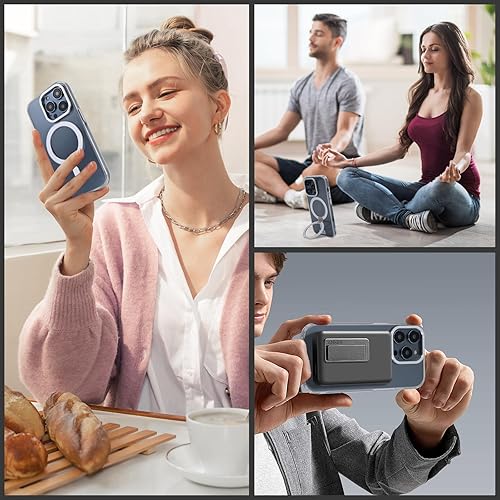 Miniatura 4 de Funda rígida magnética transparente para iPhone 14 Pro, compatible con las últimas fundas de teléfono con Magsafe, con soporte, protección de grado