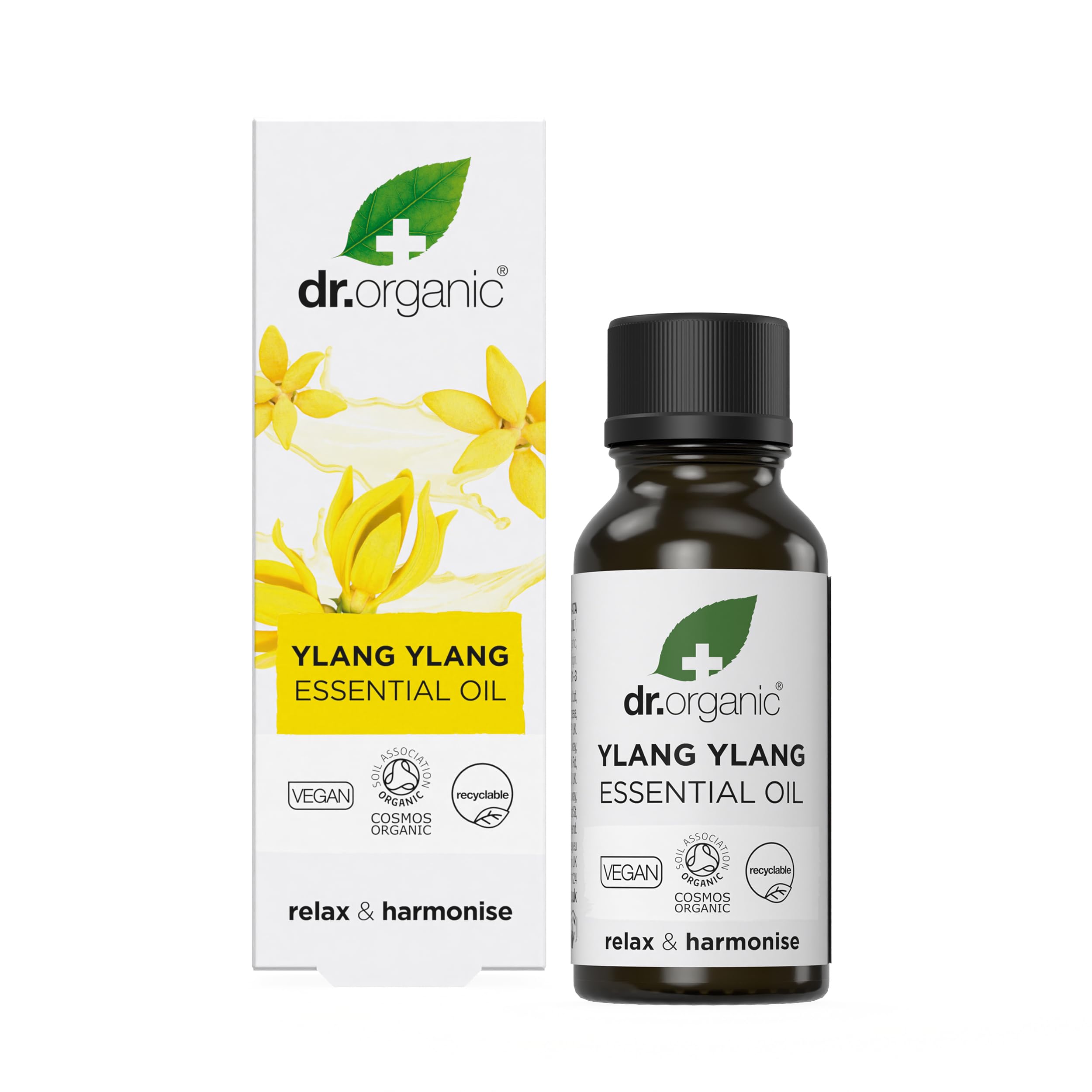 Dr Organic Ylang Ylang Oil - Organic Essential Oil for Skin, Aromatherapy & Diffusers, Vegan, Paraben & SLS Free, 10ml