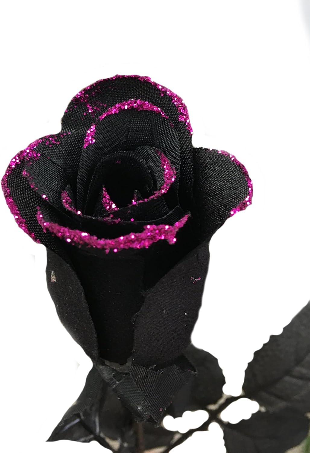 Angel Isabella 2 Dozens of Halloween Long Stem Artificial Roses with Glitters Red, Silver, Orange,Begonia Pink Perfect for Making Centerpiece,Wreath (Begonia Pink Glitter)