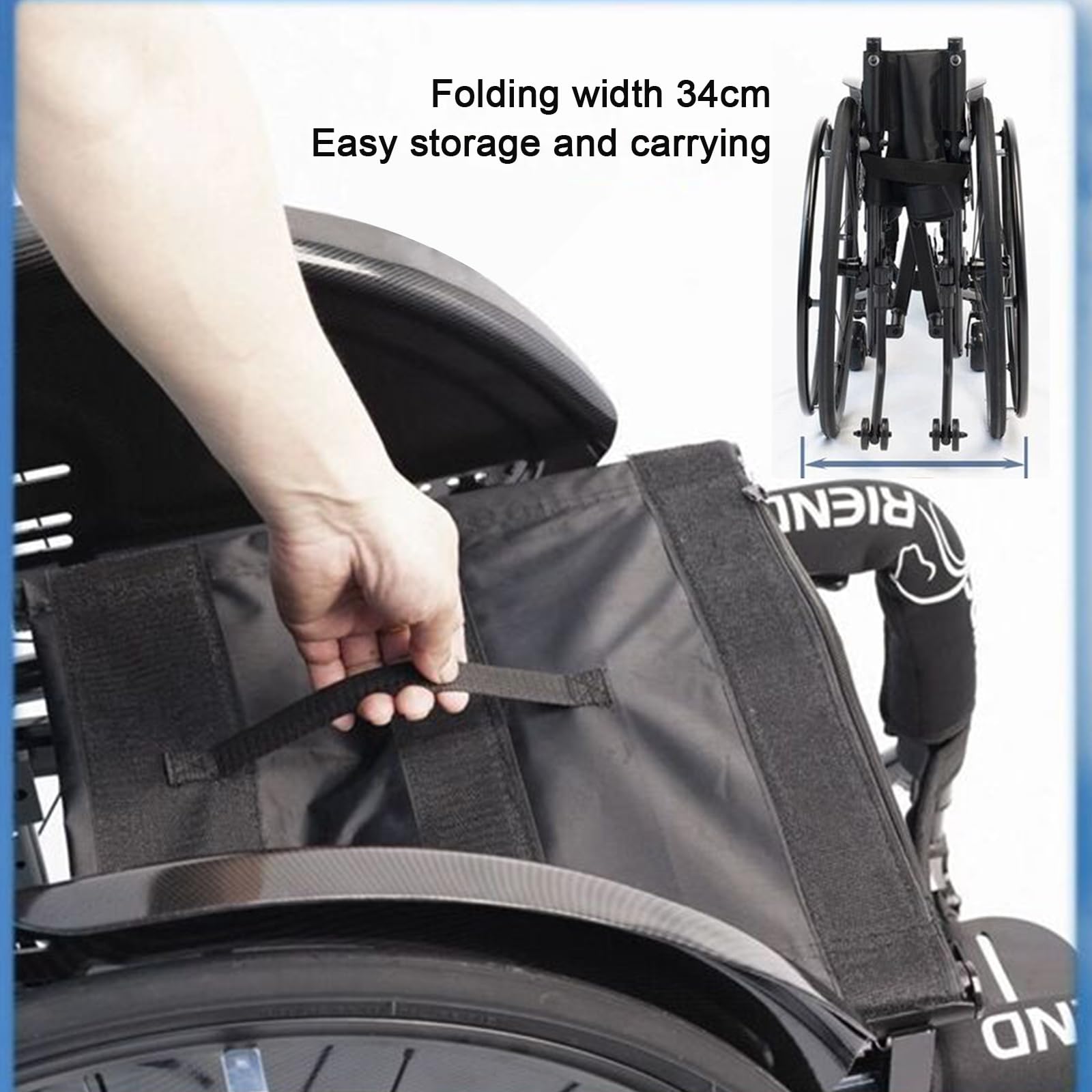 Sedia a rotelle sportiva per il tempo libero, sedia a rotelle manuale sportiva portatile pieghevole leggera per tutti i terreni per disabili, sedia a rotelle in lega di alluminio ultraleggera (largh