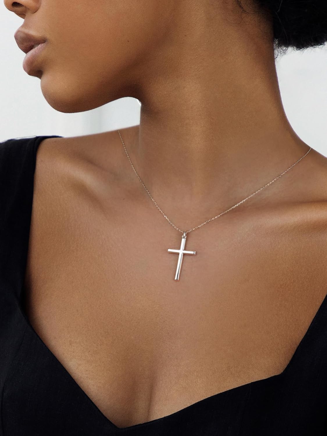 NORBU S925 Cross Necklace for Women, 18K Gold Plated Womens Cross Necklaces with 18/20 inch Chain, Sterling Silver Cross Pendant Dainty Christian Jewelry Catholic Religious Gift for Her - Image 4