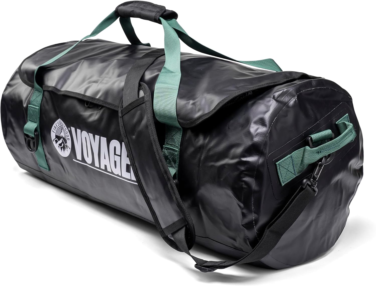 Fireside Outdoor Voyager 40L Black Waterproof Duffle Bag - Sports Duffle, Gym Bag, Travel Bag, Camping Bag