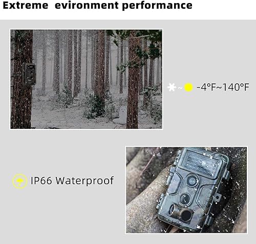 Miniatura 6 de Cámara profesional de juegos y ciervos con visión nocturna de 100 pies, foto de 24 MP4 1296P H.264 MP4 Video 0.1S activado por movimiento,