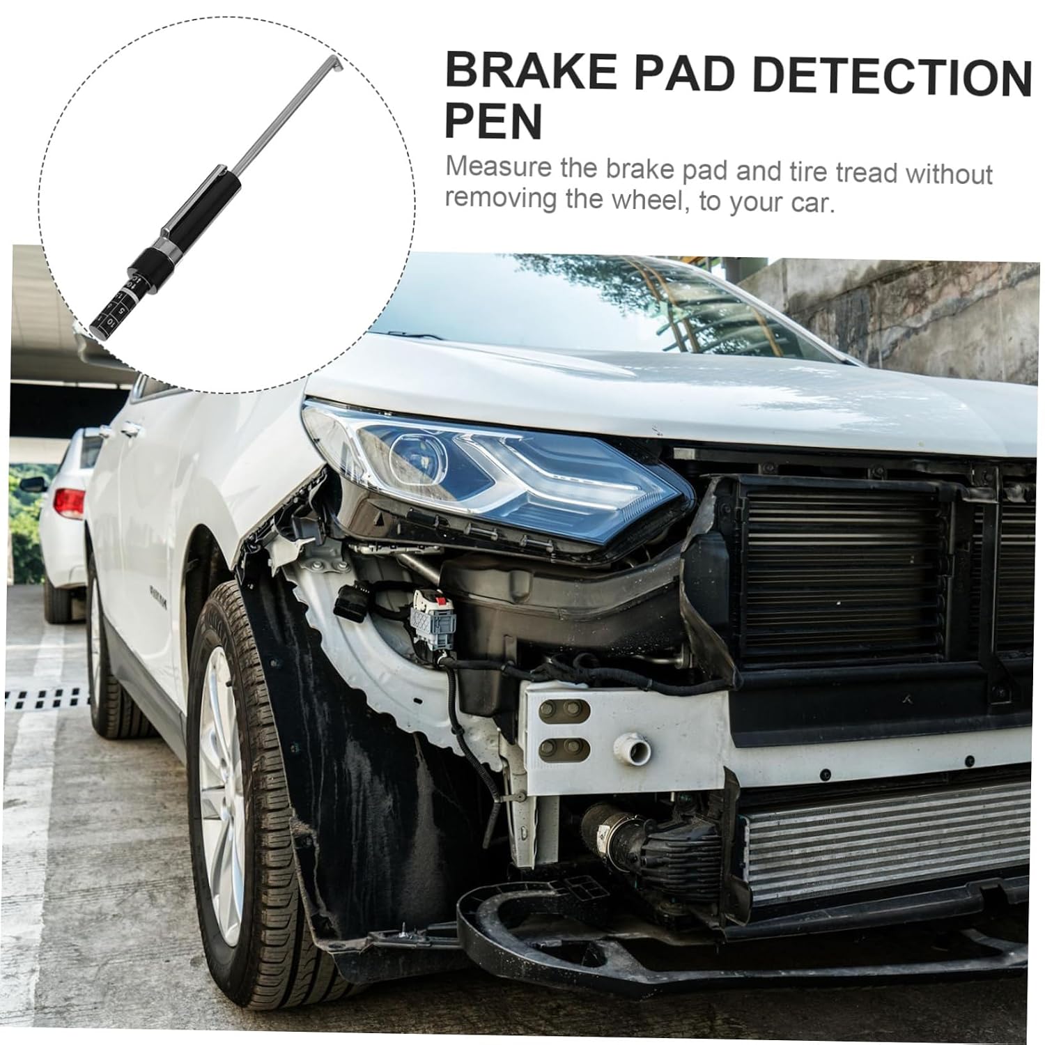 Brake Pad Inspection Tool Car Brake Pad Gauge Wheel Measuring Tool Tire Tread Depth Gauge Easy to Use