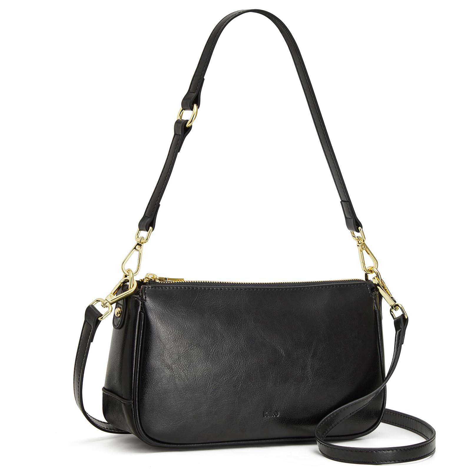 Kattee Handtasche Damen Klein, Umhängetasche Damen aus Echtem Leder, Crossbody Bag Damen, Retro Mini Hobo Bag für Dating Party Einkaufe