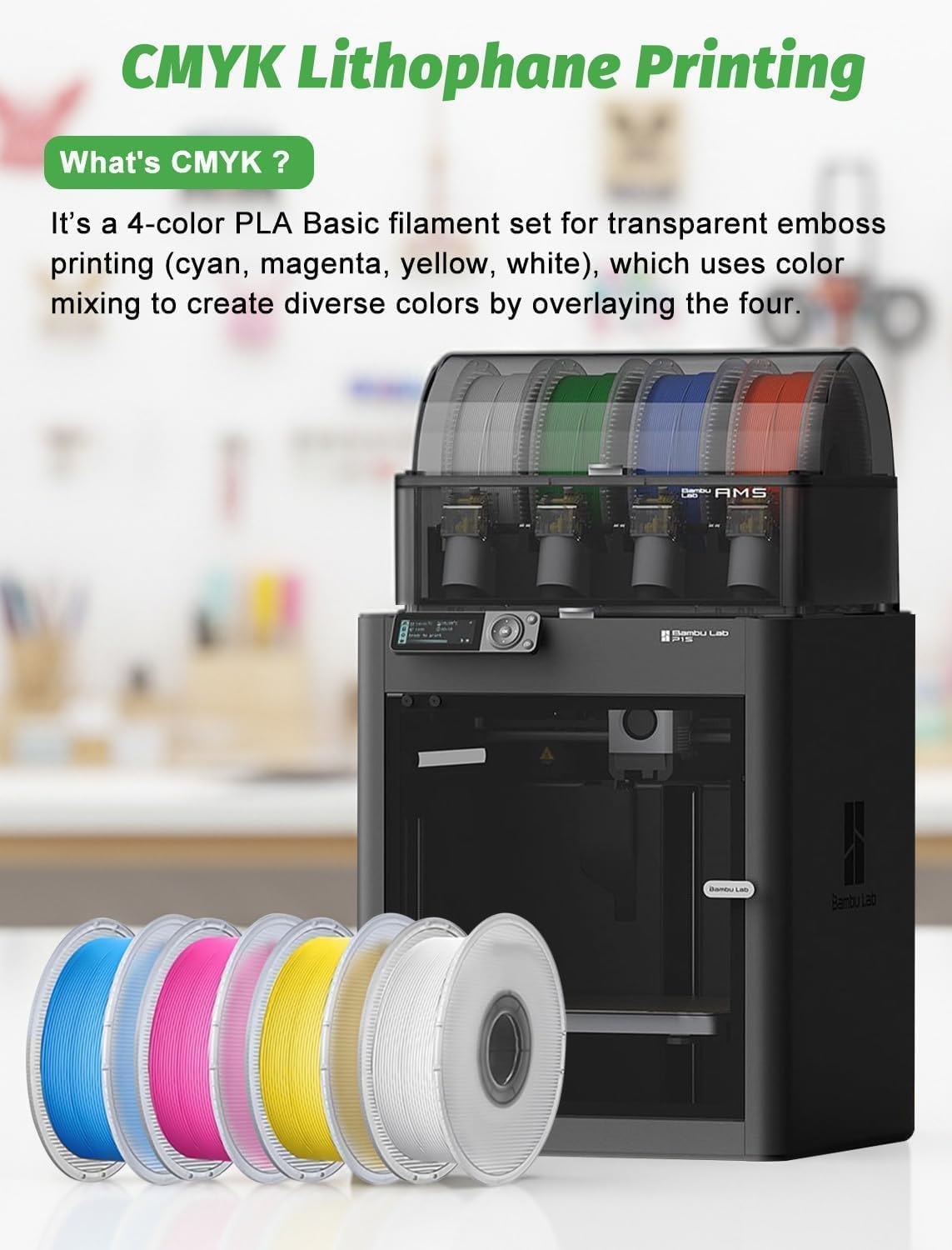 CMYK LED Backlight Board FAZ007 for BambuLab P1/X1/A1/P2S Series 3D Printer,Makerworld 3D Printer Accessories Replacement PCB Lithophane Panel with Connection Cable, DIY 3D Printing Projects(10 Packs)