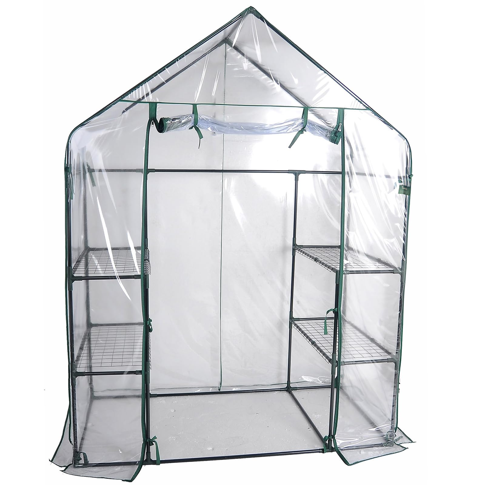 Actiasgear - Walk-In Greenhouse with PVC Cover | 4-Shelf Garden Greenhouse