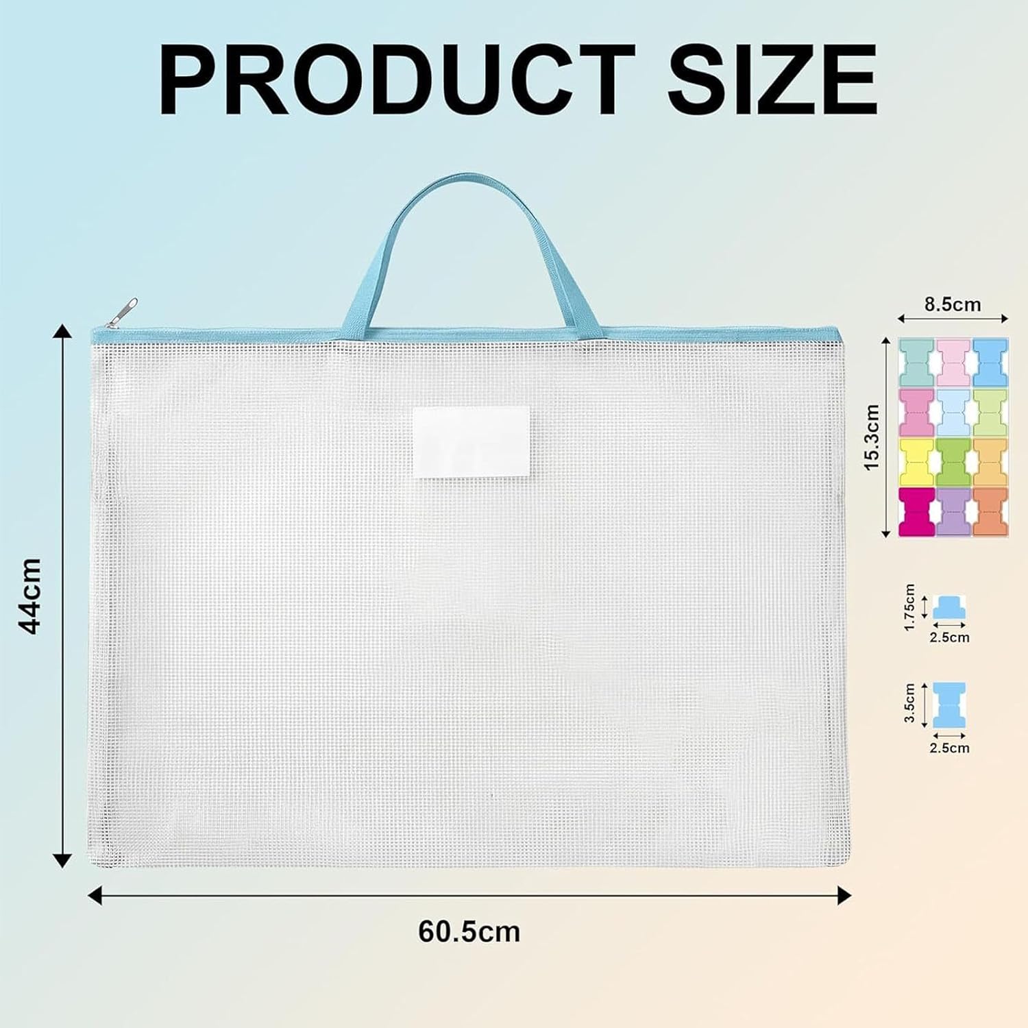 Fafeicy Mesh Art Portfolio Bag, A2 Zipper File with Handle (4 Pack)