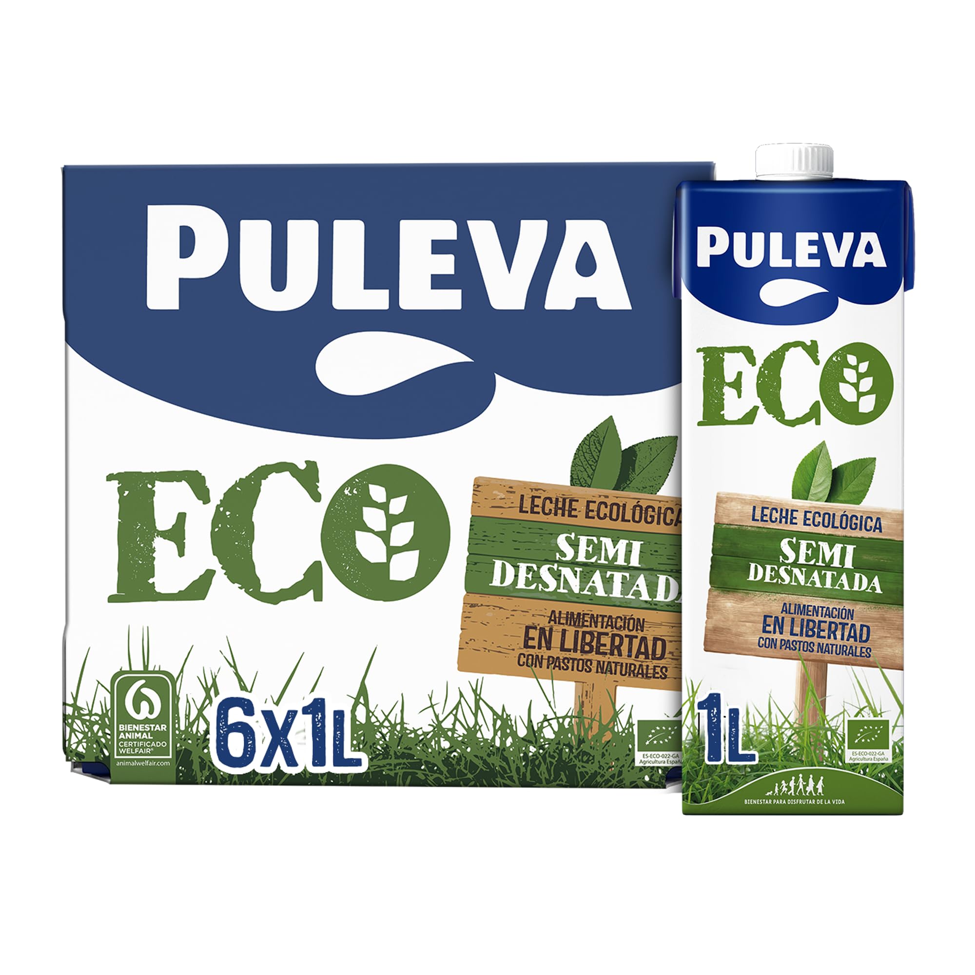 Puleva Leche Ecológica Semidesnatada BIO Pack 6 x 1L