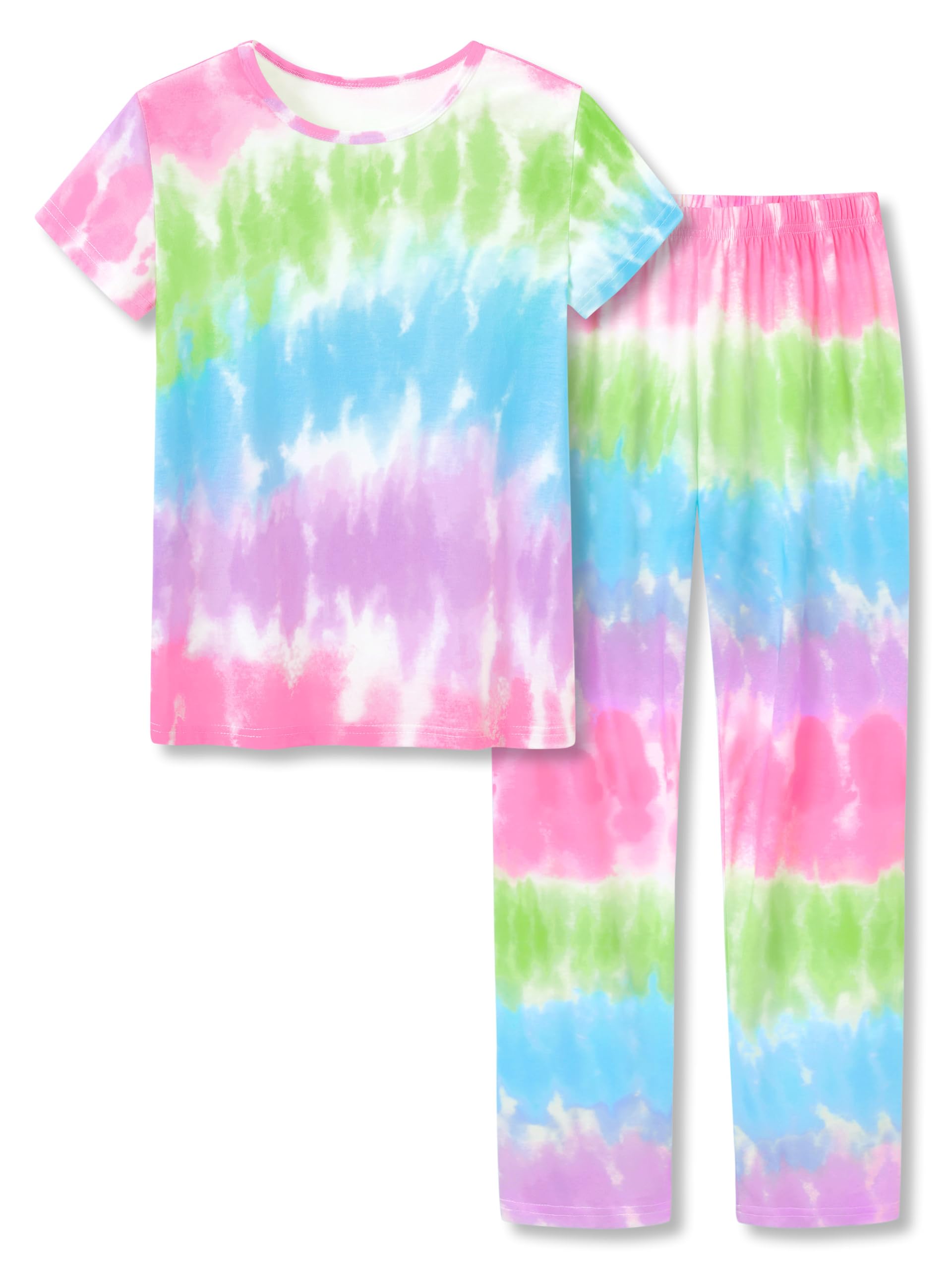 Beezizac Girls Pajamas Cute Print Short/Long Sleeve Pants Set Size 6-18