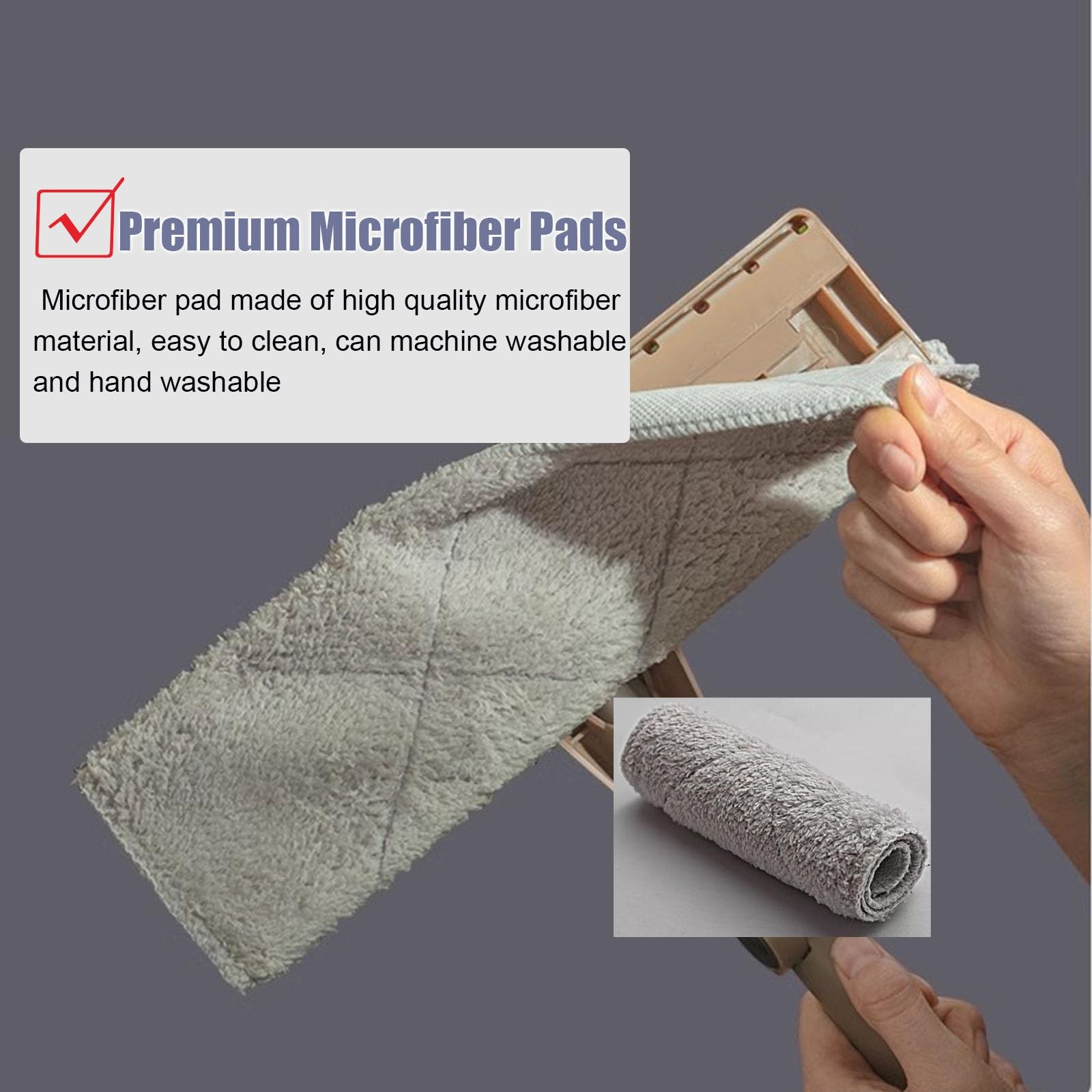 Limpiacristales Limpiador de Ventanas Limpiacristales, Kit 2 en 1 Giratorio para Limpiar Ventanas con 2 Almohadillas de Microfibra, para Coche Interior Exterior Ventanas Altas Cristal Ducha Suelo, Nun