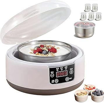 Automatic Yogurt Maker,1.2l All-in-One Yogurt Maker with Time Control and LCD Display,Natto Maker Constant Temperature Control,360 Heating & Transparent Lid