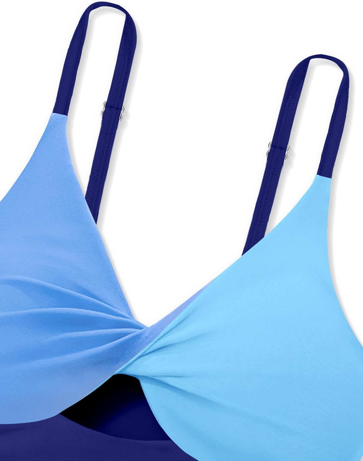 Girls Swimsuit Color Block Girls Bathing Suit Twist Tankini Set Two Piece Girl Swimwear Bikini Set for 9-16 Years - Image 7