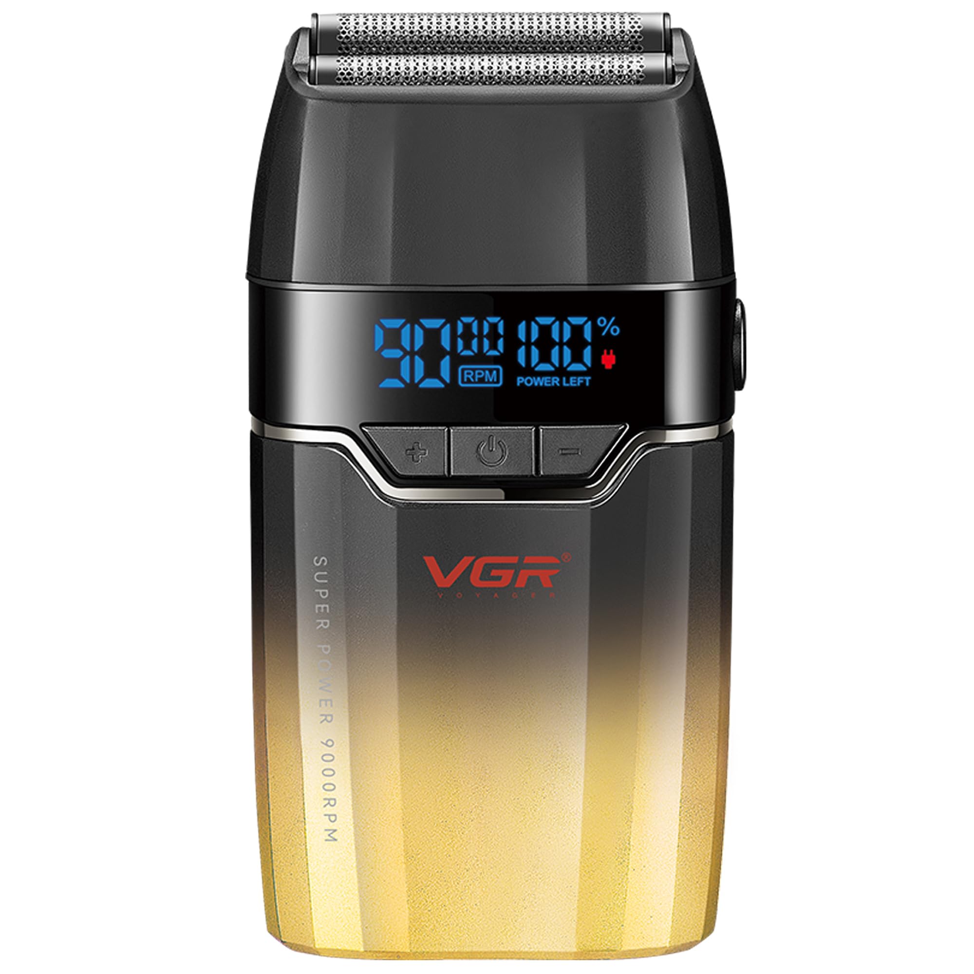 VGR Afeitadora eléctrica de papel de aluminio para hombre, 9000 rpm, batería recargable USB-C inalámbrica de 150 minutos, maquinilla de afeitar profesional para barba, cara, vello facial, cabeza calva