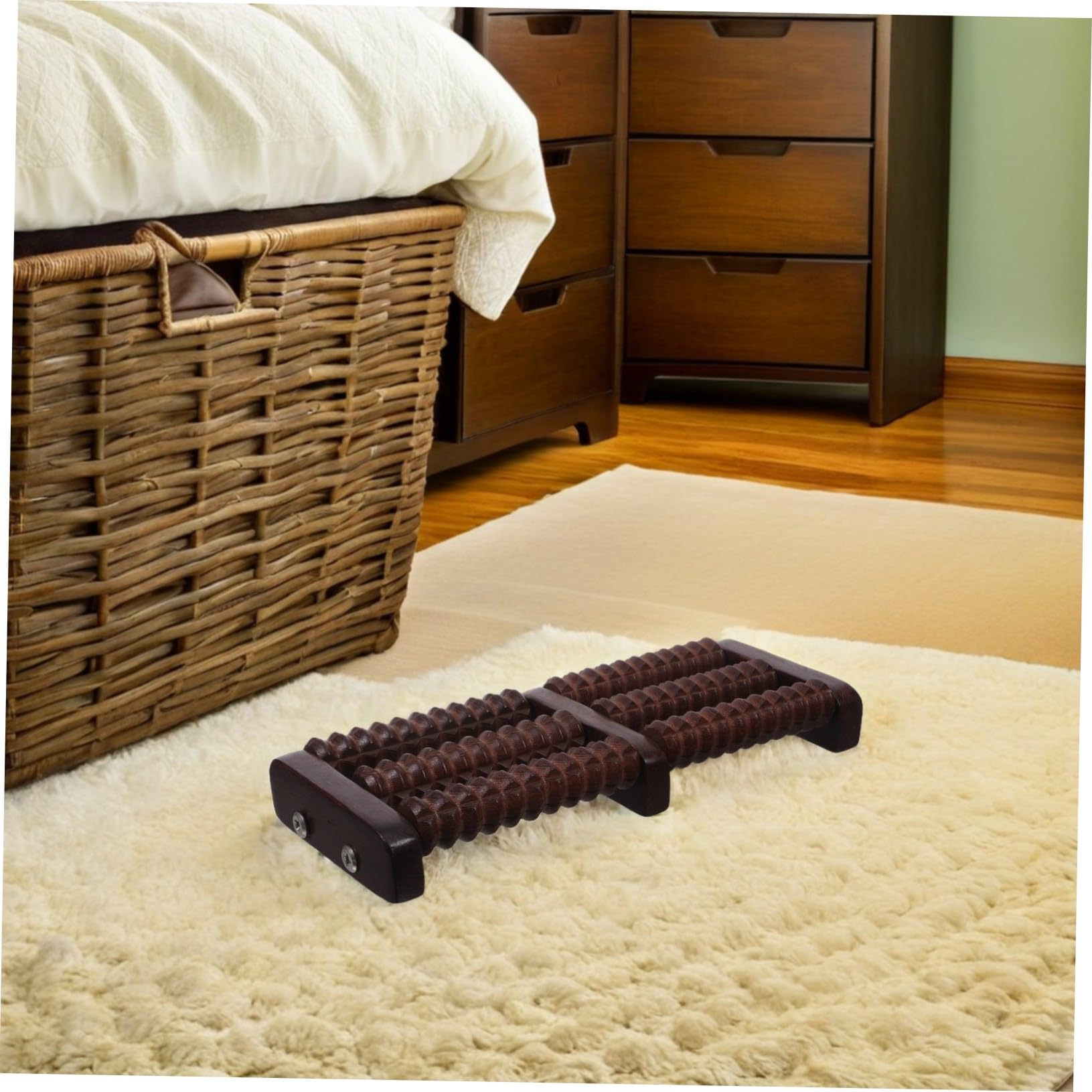 Rodillo para Pies de Madera Portátil para Masaje Plantar