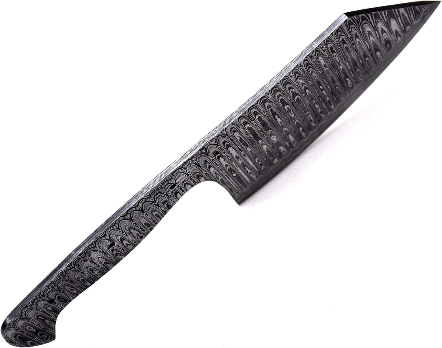 Custom Hand Forged Damascus Steel Blank Blade Cleaver Knife Damascus Blade Billet Hunting Knife Handmade Knife Making Supply (CL-02)