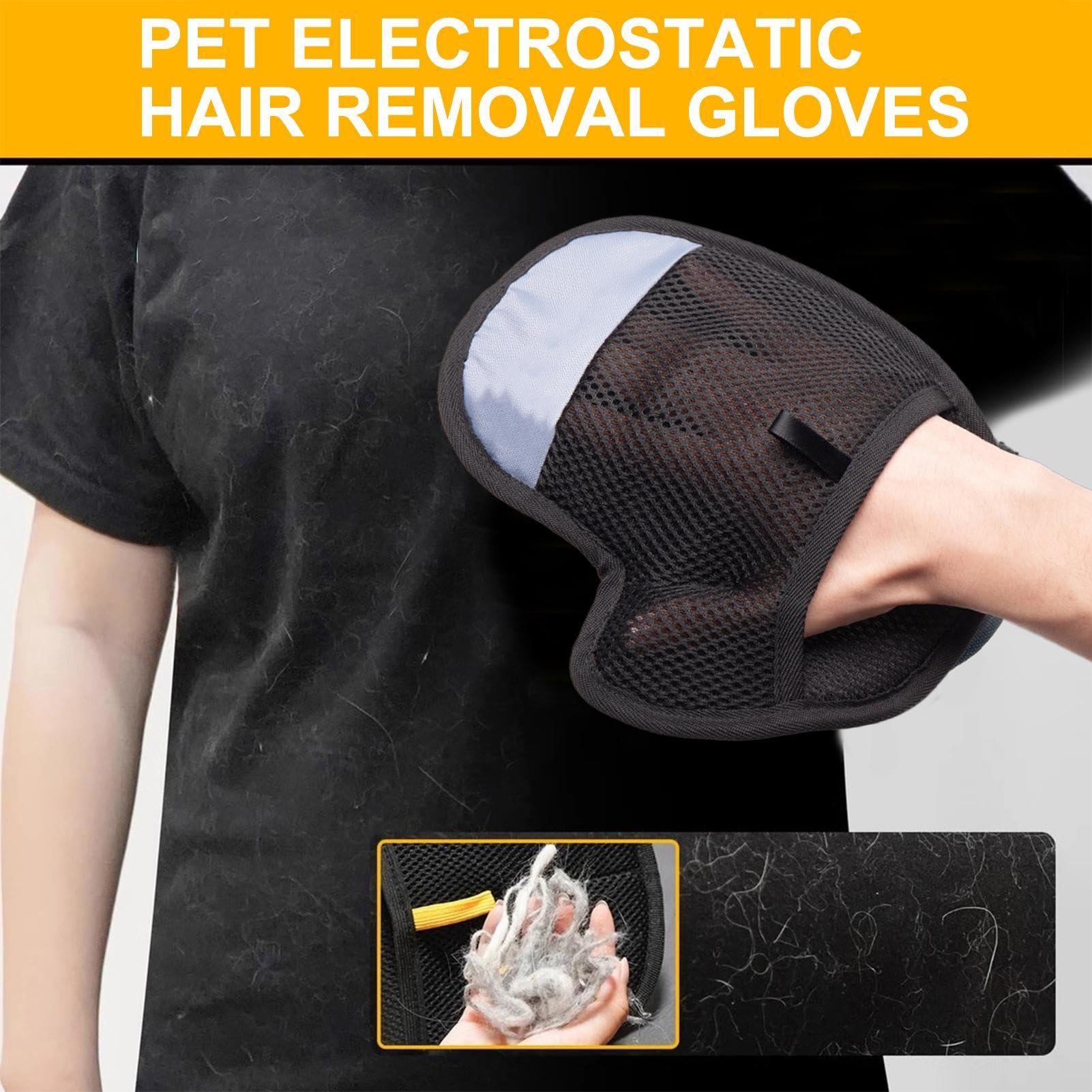 Pet Grooming Gloves - Grooming Mitt for Dogs | Pet Hair Remover Gloves | Reusable Cat Grooming Glove | Static Removal Gloves for Pet Hair | Pet Cleaning Glove for Washing,Desheddingg,grooming