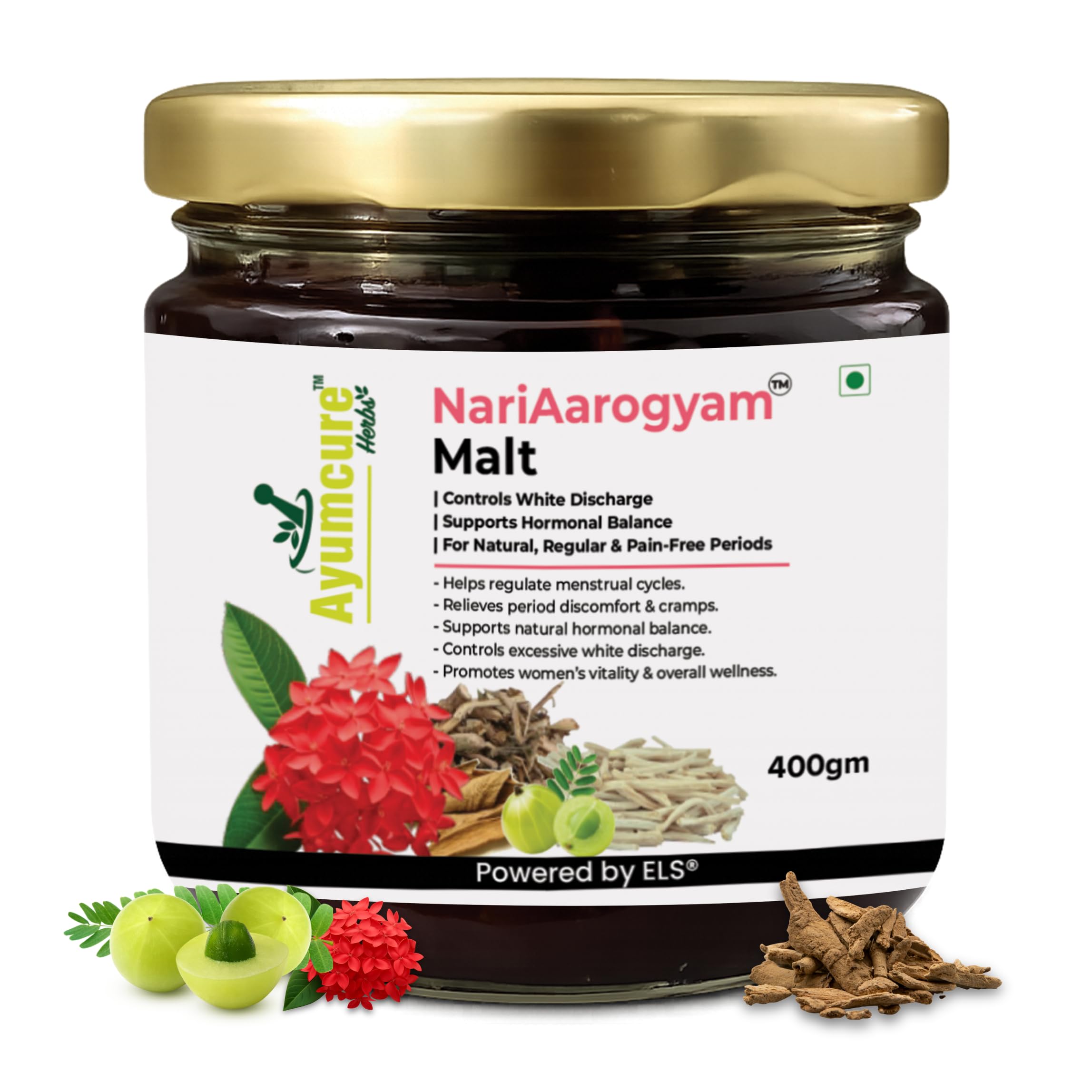 Ayumcure Nari Aarogyam Malt 400g | White Discharge (Leukorrhea) & PCOS Relief | Balances Hormones, Regulates Periods, Eases Cramps | Boosts Women’s Energy & Vitality | 100% Ayurvedic-picture-29