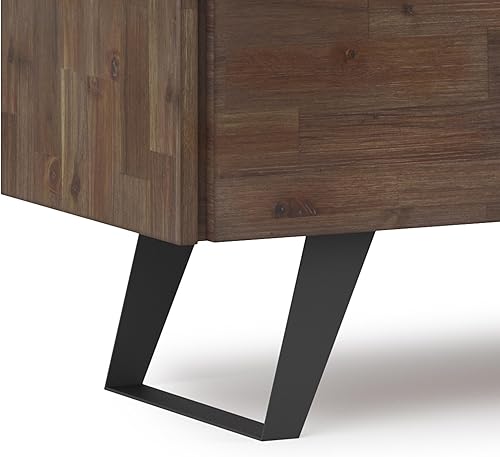 Miniatura 7 de SIMPLIHOME Lowry - Soporte de madera maciza de acacia de 63 pulgadas de ancho, moderno soporte industrial para TV en color marrón envejecido natural