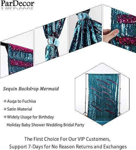 Miniatura 6 de Pardecor The Yard - Tela de lentejuelas reversible de sirena de color negro a blanco de 1 yarda, tela con purpurina abatible para coser vestidos de