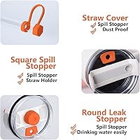Vista 72 de Silicone Spill Stopper Set Compatible with Stanley Cup 2.0 30oz & 40oz with Straw Cover, Set of 4