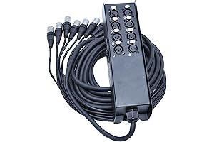 8 Channel Low Profile XLR Send Sub Snake Cable, XLR Splitter Cable...