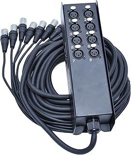Seismic Audio Speakers 8 Channel Low Profile XLR Send Sub Snake Cable, XLR Splitter Cable, 25 Feet